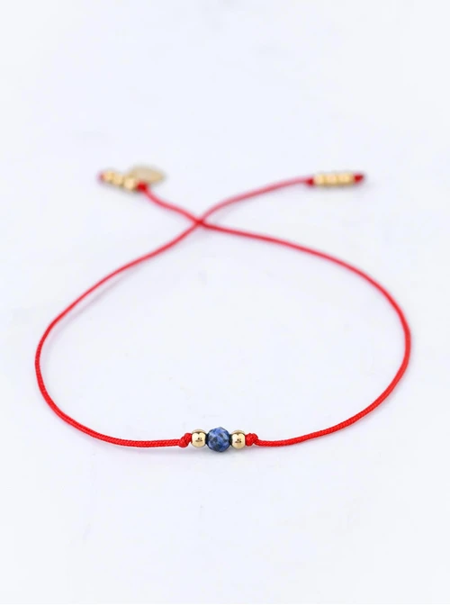 Bransoletka szczęścia, Lapis Lazuli, Panna, stal pozłacana S109055Z03