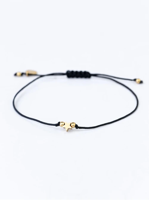 Bransoletka szczęścia, gwiazdka, stal pozłacana S109088Z01