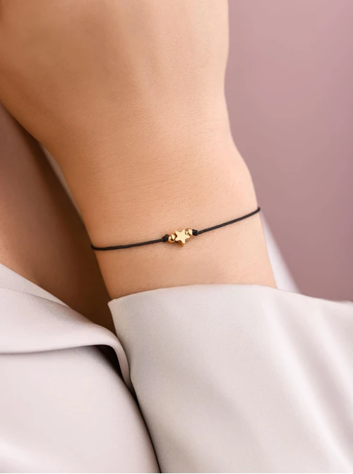 Bransoletka szczęścia, gwiazdka, stal pozłacana S109088Z01