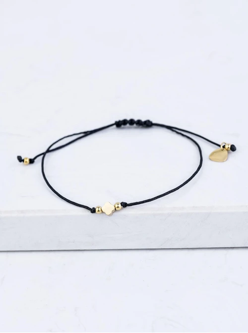 Bransoletka szczęścia koniczynka, stal pozłacana S109085Z01