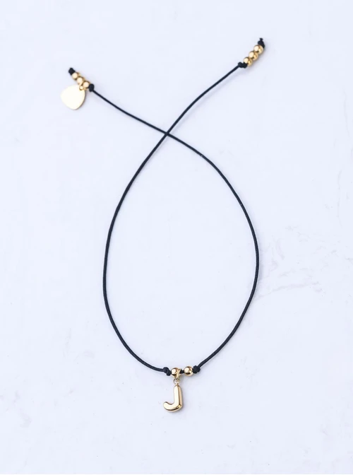 Bransoletka szczęścia, literka J, stal pozłacana S109076Z01