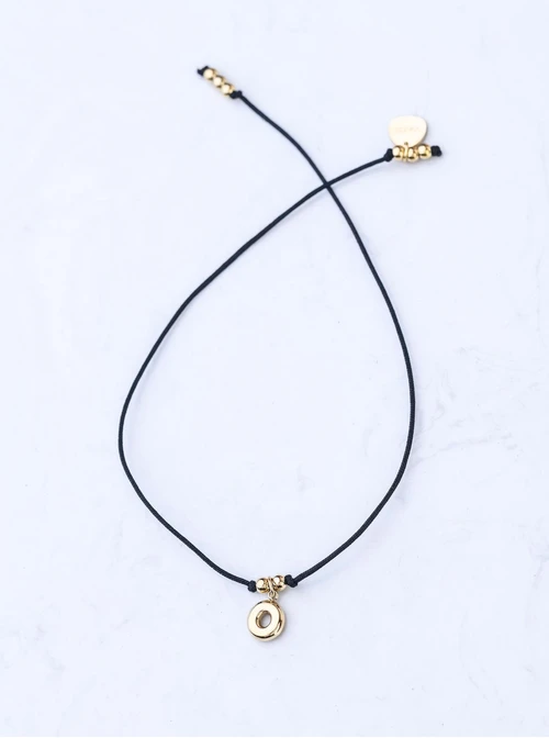 Bransoletka szczęścia, literka O, stal pozłacana S109077Z01