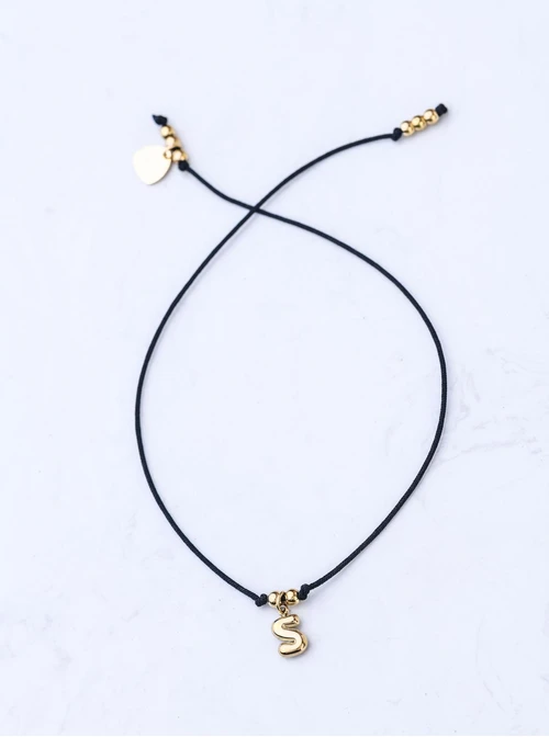 Bransoletka szczęścia, literka S, stal pozłacana S109081Z01