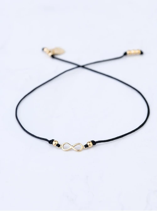 Bransoletka szczęścia, nieskończoność, stal pozłacana S109065Z01