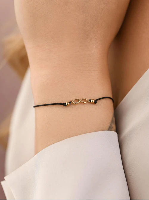 Bransoletka szczęścia, nieskończoność, stal pozłacana S109065Z01