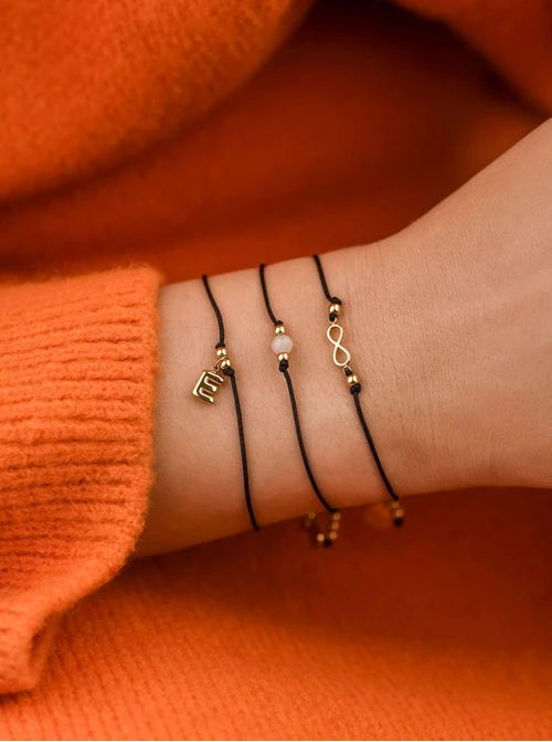 Bransoletka szczęścia, nieskończoność, stal pozłacana S109065Z01