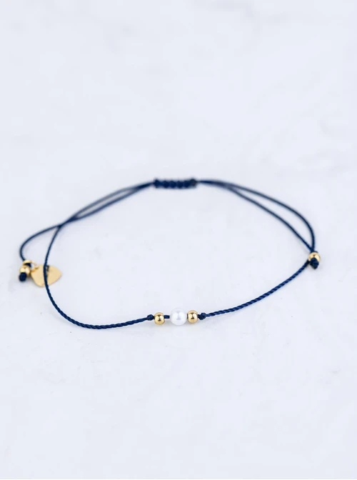 Bransoletka szczęścia, perełka, stal pozłacana S109083Z04