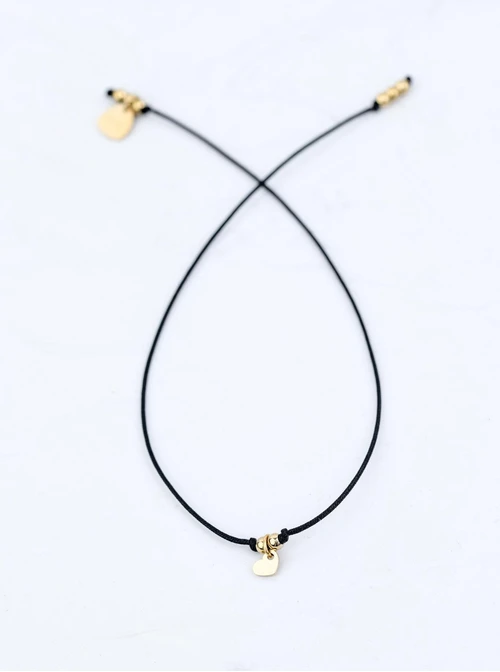 Bransoletka szczęścia, serduszko, stal pozłacana S109066Z01