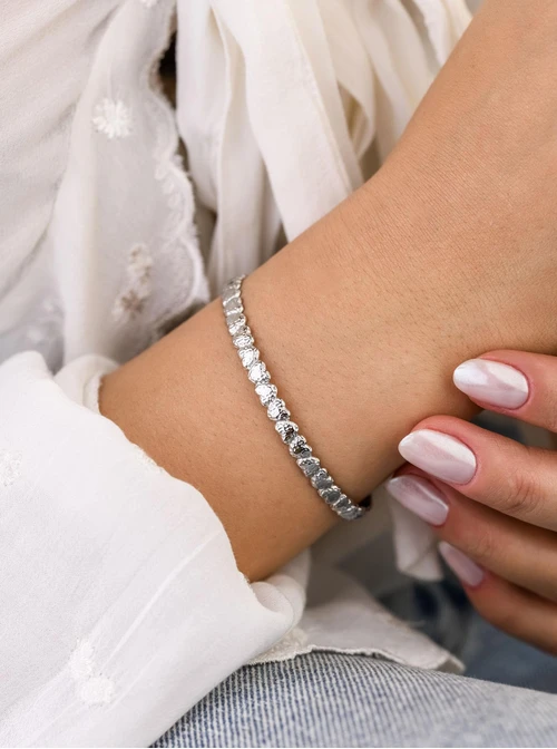 Bransoletka sztywna serduszka, stal S109111S00