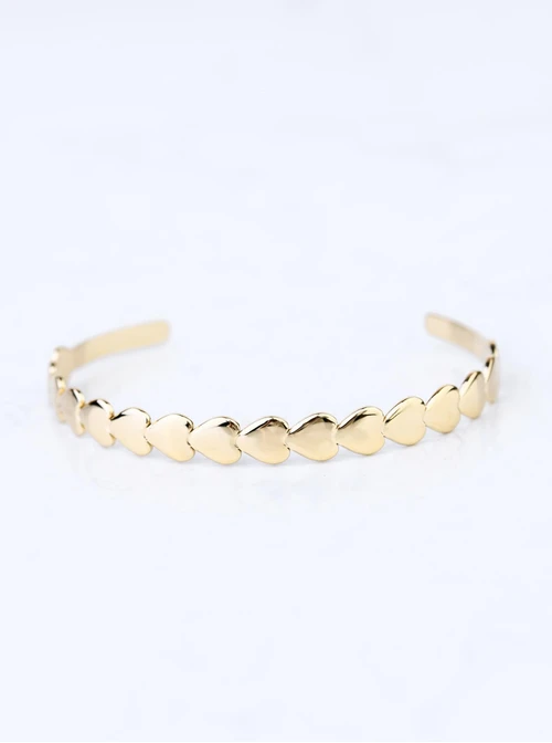 Bransoletka sztywna serduszka, stal pozłacana S109106Z00