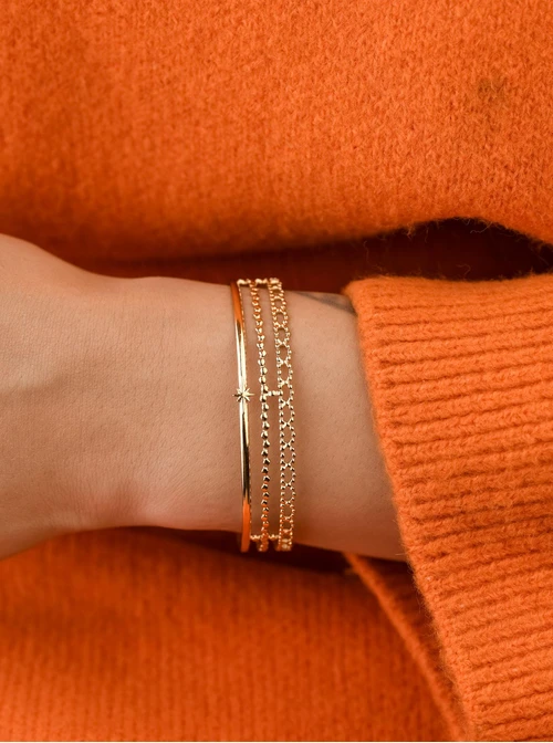 Bransoletka sztywna, stal pozłacana S109102Z00