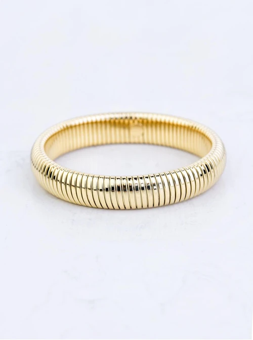 Bransoletka żmijka, (szer. 1,2cm) stal pozłacana S109544Z00