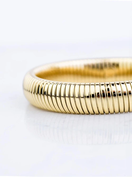 Bransoletka żmijka, (szer. 1,2cm) stal pozłacana S109544Z00