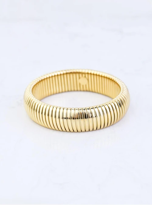 Bransoletka żmijka, (szer. 1,6cm) stal pozłacana S109545Z00