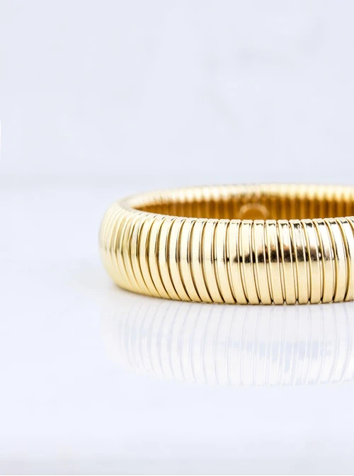 Bransoletka żmijka, (szer. 1,6cm) stal pozłacana S109545Z00