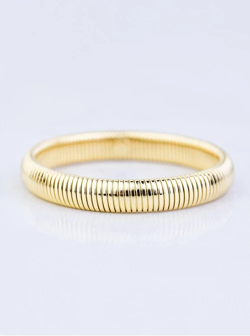 Bransoletka żmijka, (szer. 1cm) stal pozłacana S109543Z00