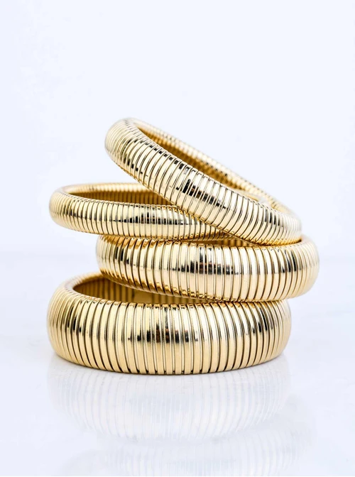 Bransoletka żmijka, (szer. 1cm) stal pozłacana S109543Z00