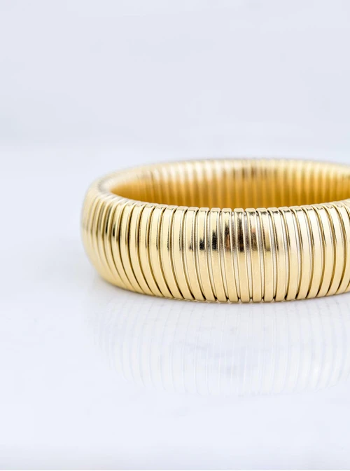 Bransoletka żmijka, (szer. 2cm), stal pozłacana S109546Z00