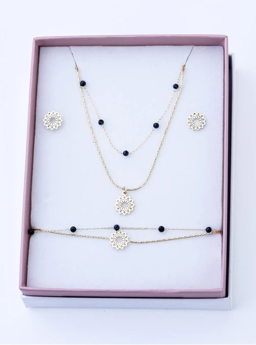 [Zestaw] Bransoletka Rozeta Vezzi, Noc Kairu, stal pozłacana S108396Z00