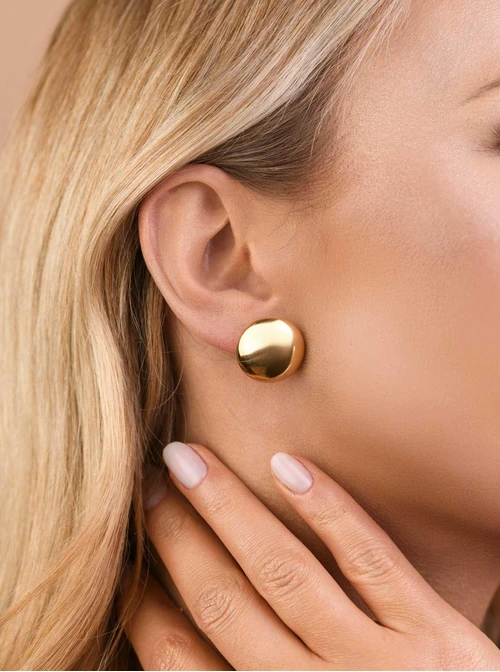 Kolczyki dmuchane, stal pozłacana S209438Z00