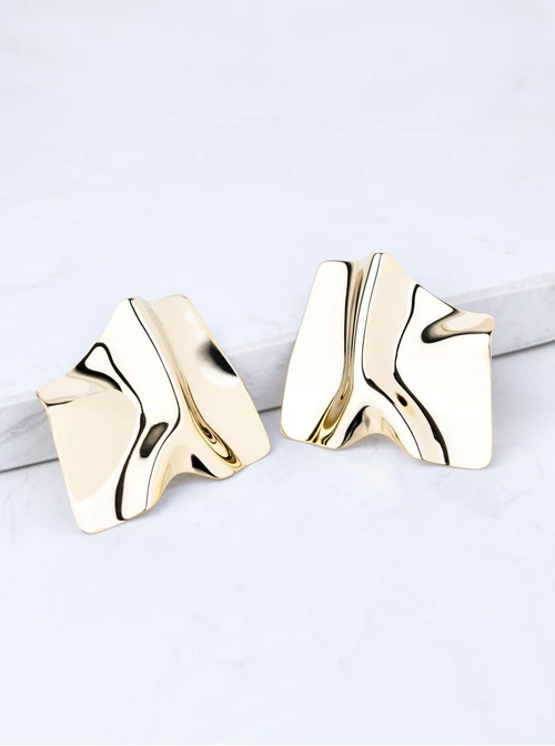 Kolczyki gniecione, stal pozłacana S209430Z00