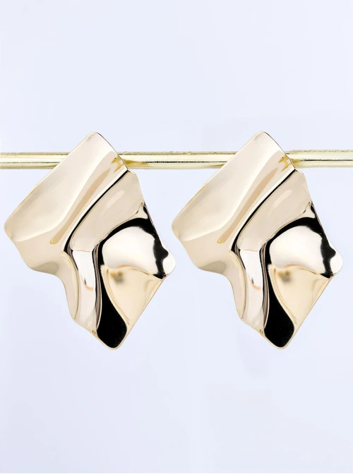 Kolczyki gniecione, stal pozłacana S209430Z00