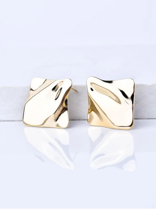 Kolczyki gniecione, stal pozłacana S209432Z00