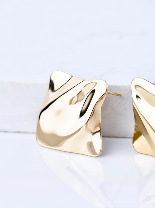 Kolczyki gniecione, stal pozłacana S209432Z00