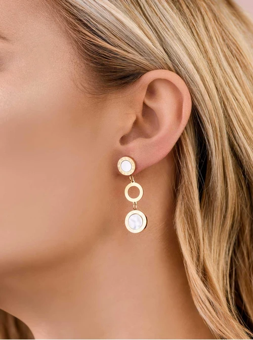 Kolczyki kółeczka, stal pozłacana S208267Z02