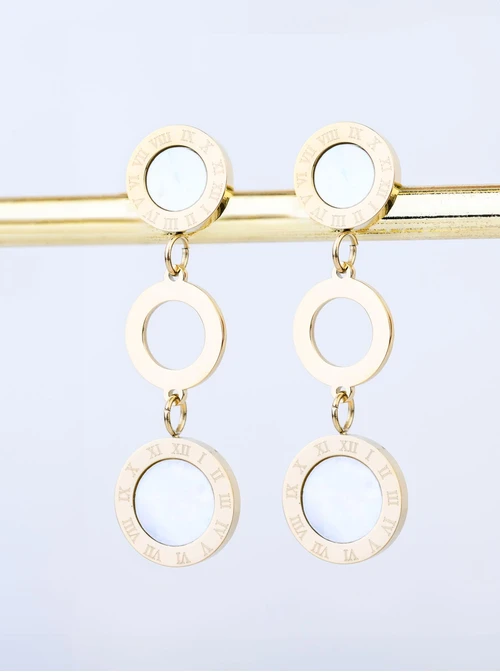 Kolczyki kółeczka, stal pozłacana S208267Z02