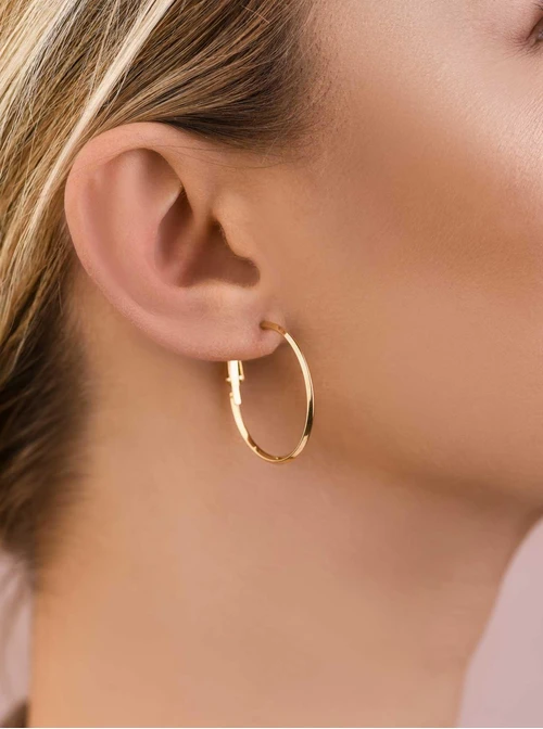 Kolczyki kółka, stal pozłacana S209095Z00