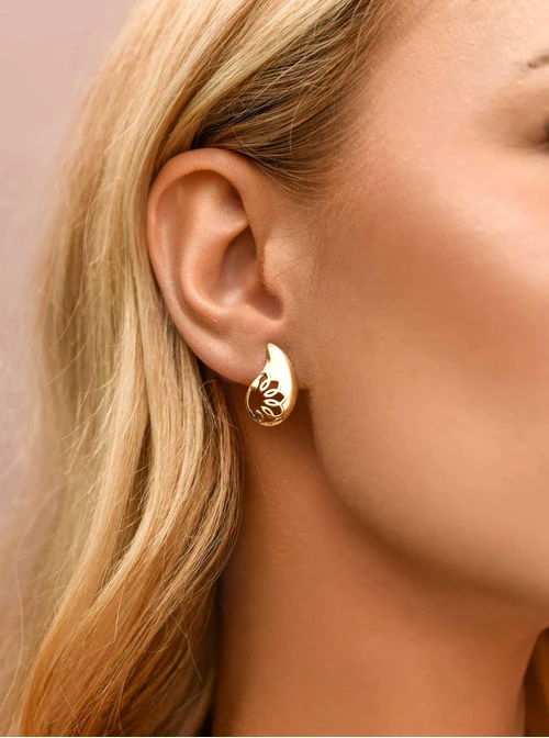Kolczyki krople, stal pozłacana  S209480Z00