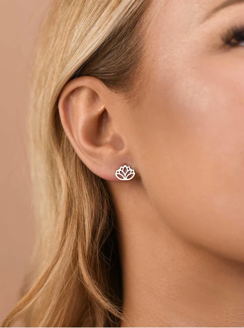 Kolczyki kwiat lotosu, stal S209425S00