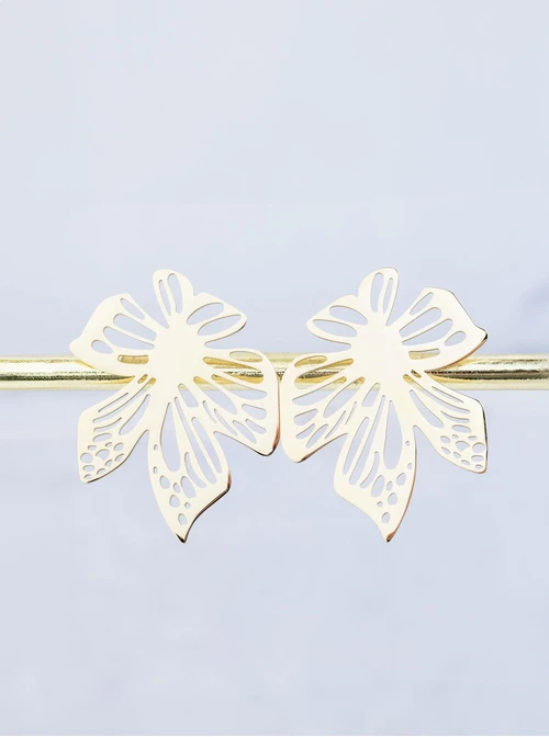 Kolczyki kwiaty, stal pozłacana S209448Z00