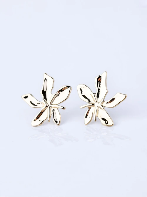 Kolczyki kwiaty, stal pozłacana S209462Z00