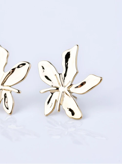 Kolczyki kwiaty, stal pozłacana S209462Z00