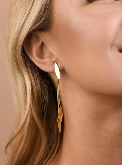 Kolczyki listki, stal pozłacana S209470Z00