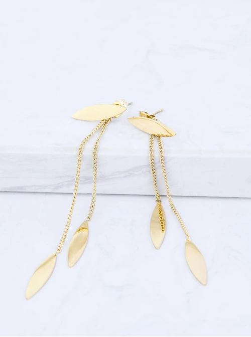 Kolczyki listki, stal pozłacana S209470Z00