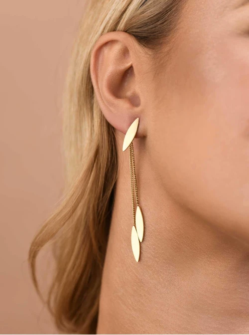 Kolczyki listki, stal pozłacana S209470Z00