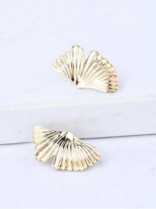 Kolczyki miłorząb, stal pozłacana S209479Z00