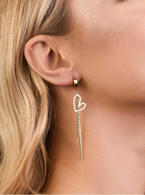 Kolczyki serduszka, stal pozłacana S209488Z00