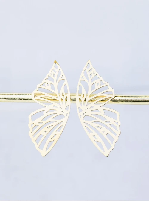 Kolczyki skrzydła motyla, stal pozłacana S209469Z00