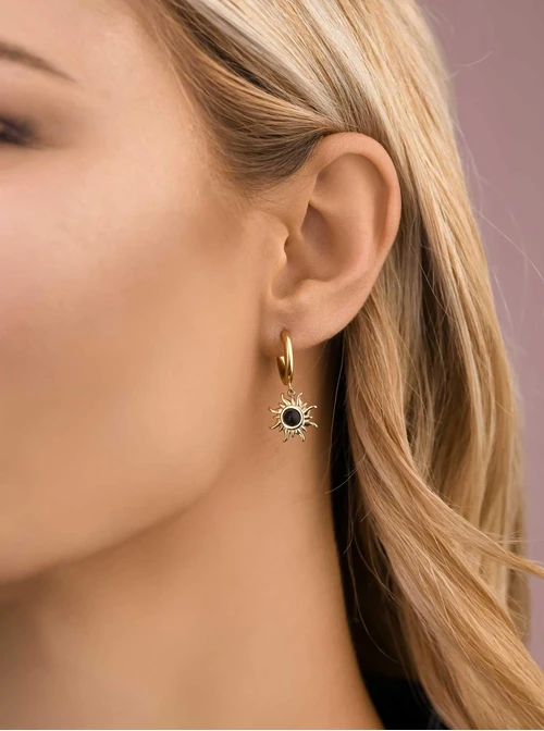 Kolczyki słoneczka, Obsydian S209342Z00