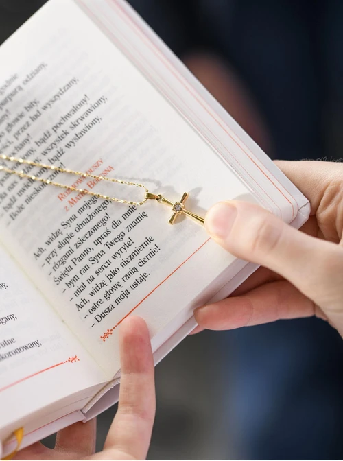 Naszyjnik Krzyżyk, stal pozłacana  S309567Z00