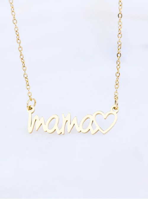 Naszyjnik "Mama", stal pozłacana  S306804Z00