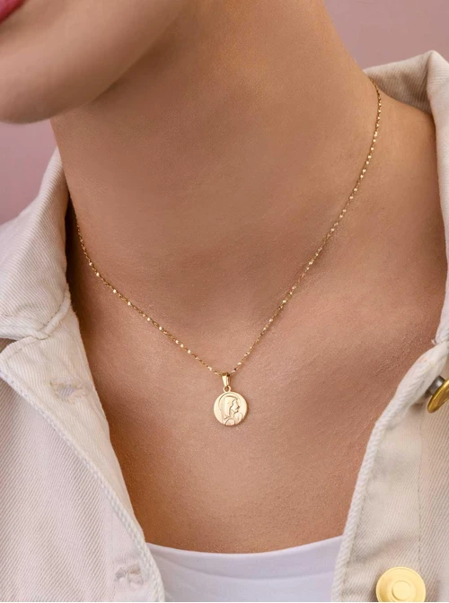 Naszyjnik Medalik, stal pozłacana S309548Z00