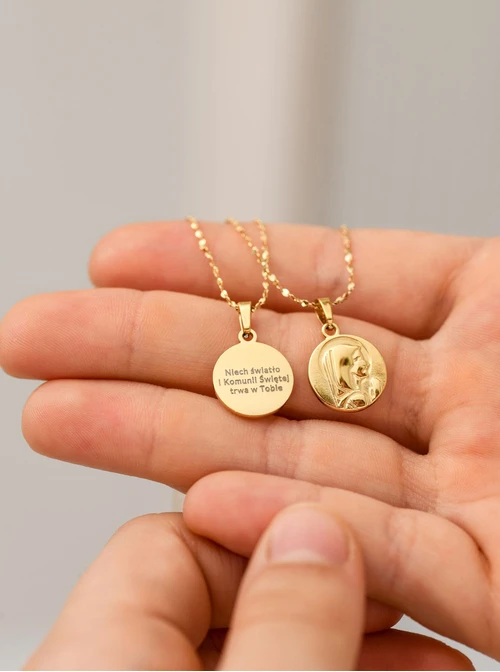 Naszyjnik Medalik, stal pozłacana S309548Z00