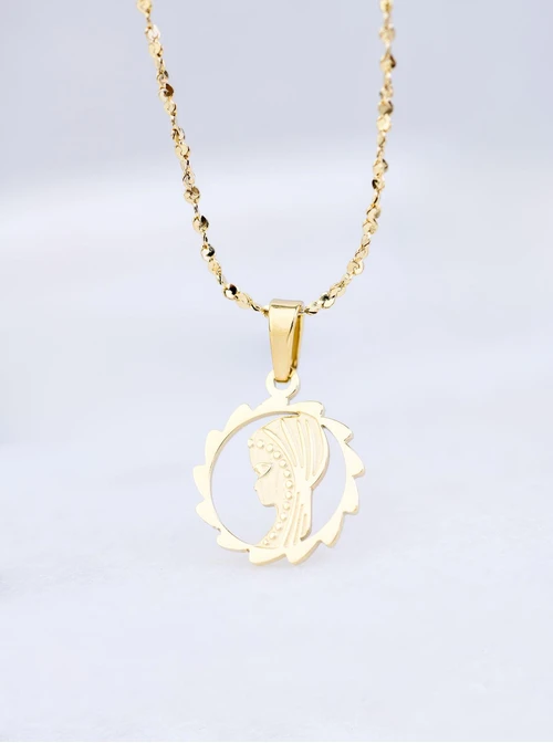 Naszyjnik Medalik, stal pozłacana S309553Z00