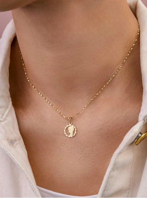 Naszyjnik Medalik, stal pozłacana S309553Z00