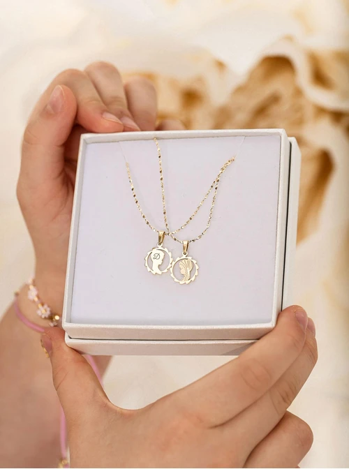 Naszyjnik Medalik, stal pozłacana S309553Z00